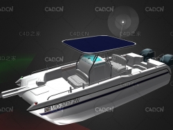 C4D登赏鲸动力双体船模型
