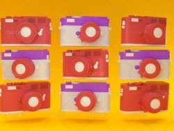 卡通徕卡M9复古相机C4D模型 Cinema 4D 3D Model Leica M9 Vintage Camera