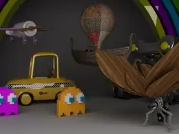 C4D《夏季游乐场》卡通动画场景工程 Summer Playground