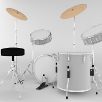 架子鼓C4D模型 Drums 3d model