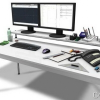 办公用品3D模型：Workplace 3D Model