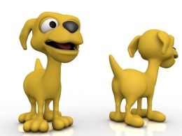 黄色小狗卡通C4D模型 Happy Dog 3d model