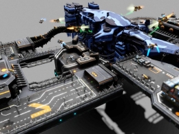 科幻未来太空港飞船对接作业高精细3D模型资源下载，含完整贴图材质与多格式工程文件docking-operations