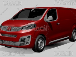菲亚特汽车MPV面包车商务车2022款C4D汽车模型下载