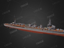 日本海军球磨号巡洋舰水雷战轻巡洋舰C4D模型下载Kuma 3d model