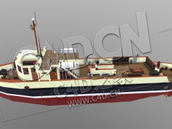 C4D低面卡通游船模型 Banfield