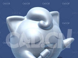 宝可梦胖丁动漫卡通角色雕塑C4D模型 jigglypuff