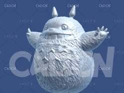 伸开双手的龙猫动漫卡通角色雕塑C4D模型 Totoro