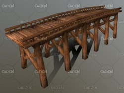 C4D低面木桥模型