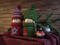 圣诞节 新年玩偶C4D模型 New year doll