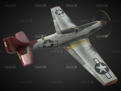 美国螺旋桨式战斗机C4D模型 P-51 Fighter 3d model