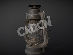 C4D生锈复古煤油灯模型 Lantern Model