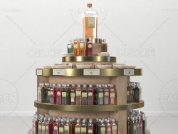 食用品货物架橄榄油石榴籽油葵花籽油瓶装油C4D模型