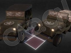 军用吉普车威利斯MB-WW2物资运输车C4D模型