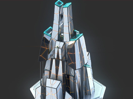 未来科幻创意摩天大楼建筑c4d模型 Sci-Fi Futuristic Future Fantasy City Building-2