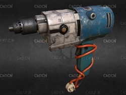 C4D生锈旧电钻模型