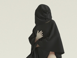跪着蒙头的女性服装模特C4D模型 Godiva