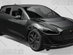 捷豹速度黑色汽车2021款C4D汽车模型下载