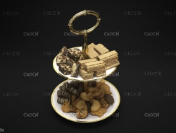 餐盘中的两层零食 食品食物 饼干 Cookies