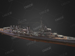英国皇家海军爱丁堡号轻巡洋舰爱丁堡亚级城级轻巡洋舰C4D模型下载Edinburgh 3d model