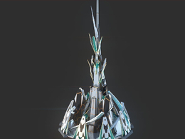 未来科幻创意摩天大楼建筑c4d模型 Sci-Fi Futuristic Future Fantasy City Building-1