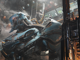 车间科幻机甲人制造场景BLENDER模型Vergilius