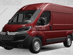雪铁龙封闭式玻璃面包车货车2017款C4D汽车模型下载