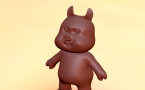 卡通小猪C4D模型 Cartoon pig