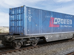 中铁集运 铁路货运集装箱 铁路运输平板车车体C4D模型