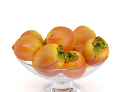 一碗成熟的软杮子C4D模型 Persimmon