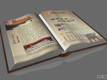 C4D展开的书模型 book model