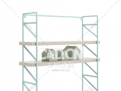 带屋型砌块的壁架C4D模型下载 Wall Shelf with House Shape Blocks