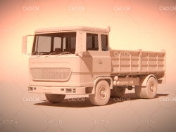 运输卡车货车C4D白模模型Transport Truck