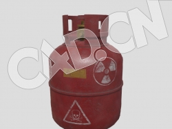 C4D红色旧煤气罐液化气罐模型