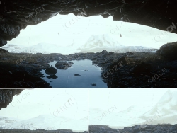 雪山脚下溶洞景观C4D OC场景模型