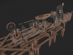 码头木船木桶游戏场景C4D模型