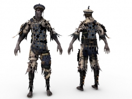 僵尸怪人C4D游戏角色模型 Zombie B Woon Kook 3d model