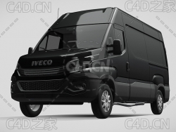 依维柯封闭式面包车货车2017款C4D汽车模型下载