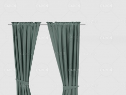 C4D客厅窗帘卧室窗帘室内窗帘模型 Curtain 3D Model-23