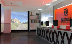 设计公司前台空间设计C4D模型 Design of the stage space design company