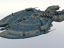 科幻太空护卫舰C4D模型 Paklet Frigate