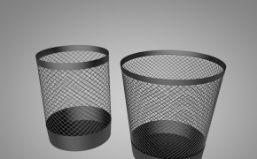 铁网垃圾筒 镂空垃圾桶C4D模型 Trash can 3D model