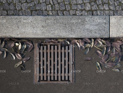 路边的方型下水道井盖C4D VRAY模型 manhole cover
