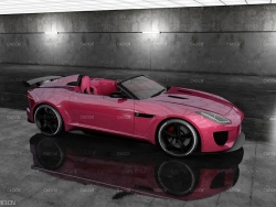 玫瑰红跑车C4D模型 rose red roadster standard renderer Decors & 3D Models