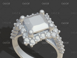 方形宝石戒指C4D模型 Retzlaff-Armstrong