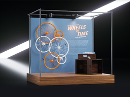 店铺装修：自行车车轮展柜