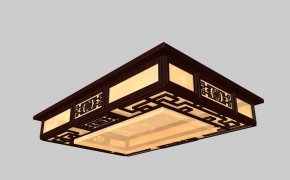 中式客厅长方形装饰灯C4D模型