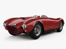 蓝旗亚D24赛carC4D模型 Lancia D24 Pininfarina Spider Sport 1953 3D model