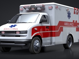 120急救车C4D模型 ambulance box truck