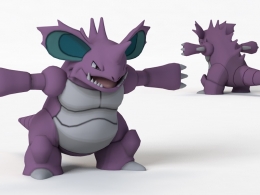 精灵宝可梦卡通角色尼多王C4D模型 Nidoking 3d model